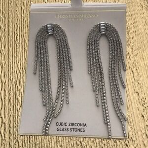 Christian Siriano Silver Cubic Zirconia Earrings